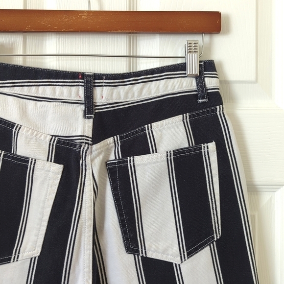 BDG Urban Outfitters Striped High Waisted Tapered Leg Mom Jeans Black White 26 - Picture 13 of 15
